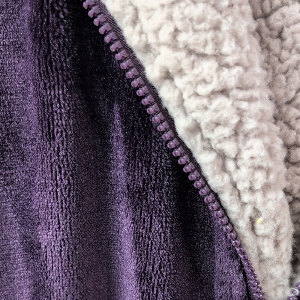 Weatherproof Purple and Cream Puffer Jacket with Sherpa Lining - Picture 3 of 6